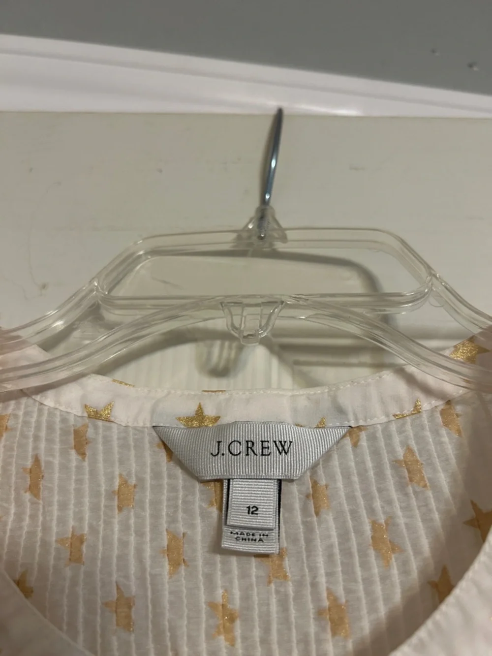 25%off🎁CIJ🌲 J. Crew white metallic star silk blend top